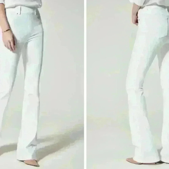 NWT Spanx Flare Jeans 1X Petite - White, High-Rise, Tummy Shaping, Stretch Denim - Picture 4 of 4